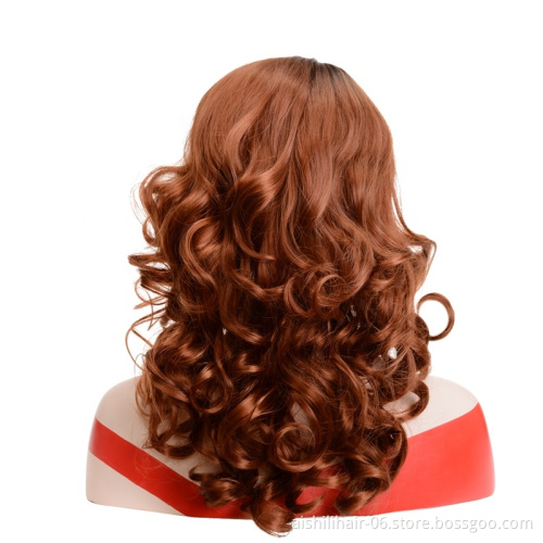 Aishili wholesale blonde brown kinky body wave curly hd 613 lace front synthetic wigs for women